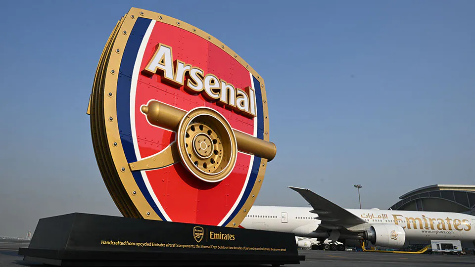 Emirates creates Arsenal crest from upcycled aircraft parts