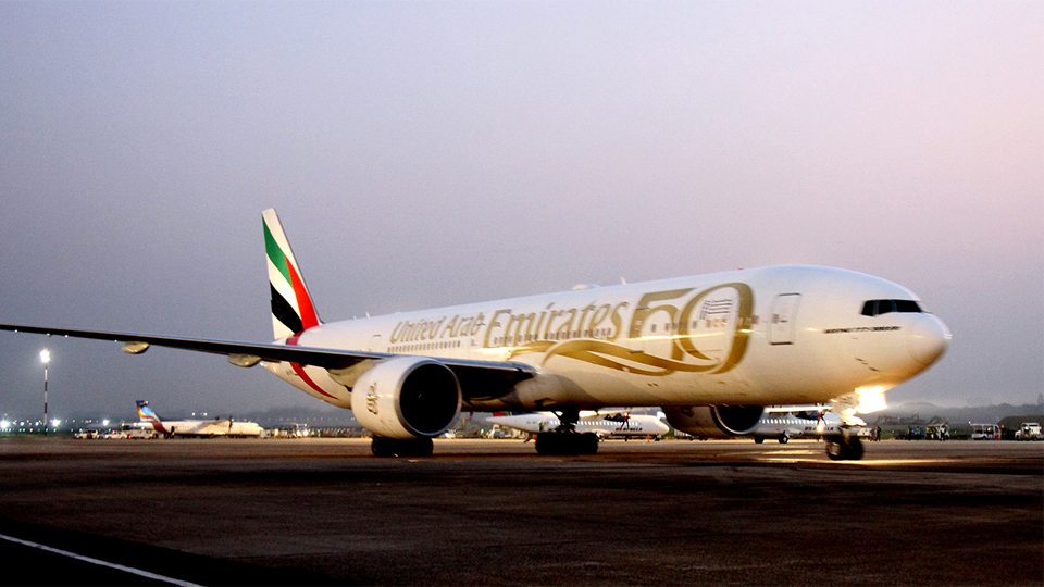 Emirates’ special aircraft in Dhaka to mark the Golden Jubilee of Bangladesh