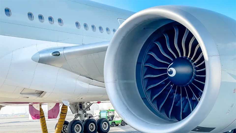 Bird triggers fire in aircraft engine