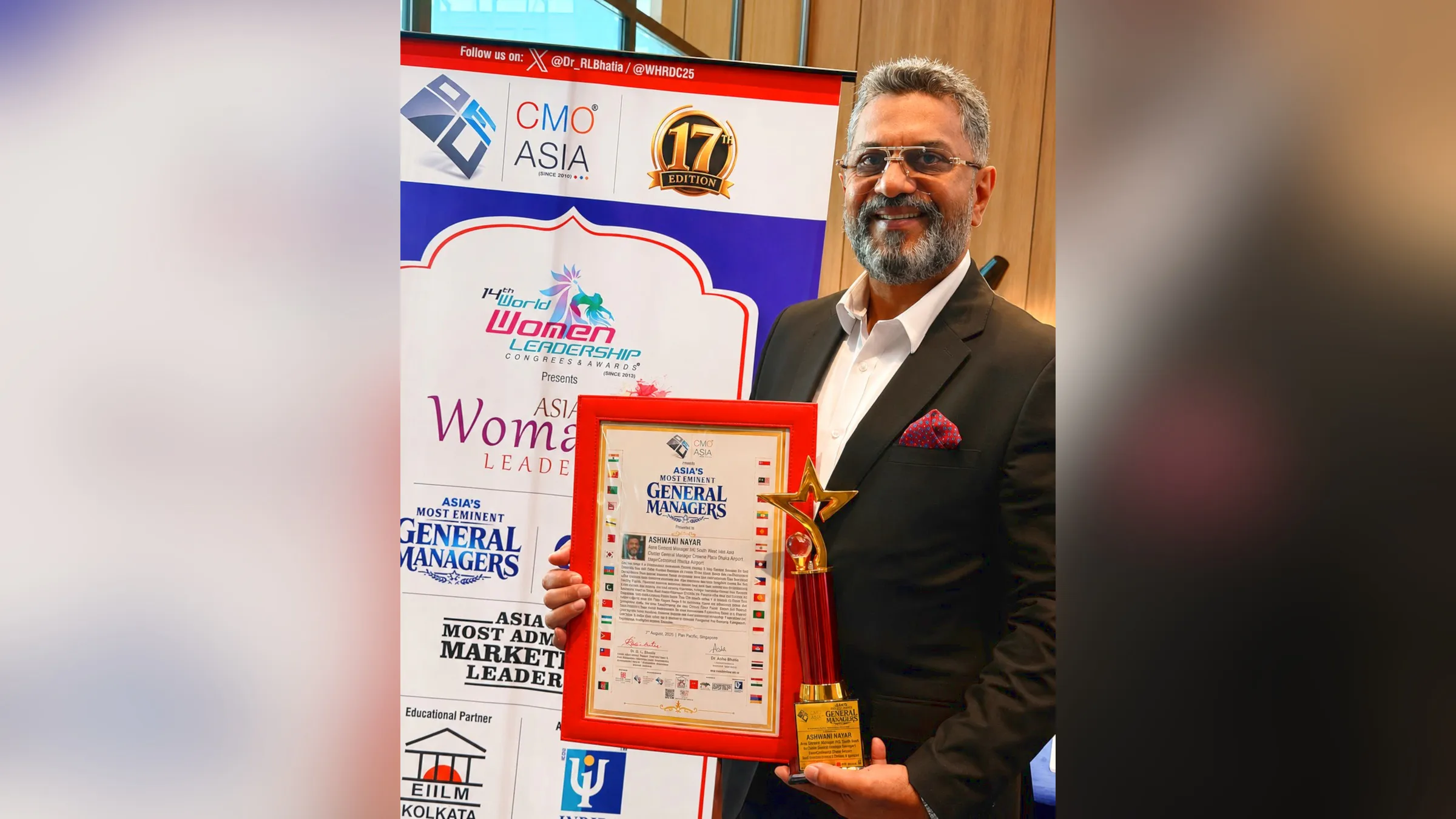 Ashwani Nayar wins Asia's most eminent GM award in Singapore