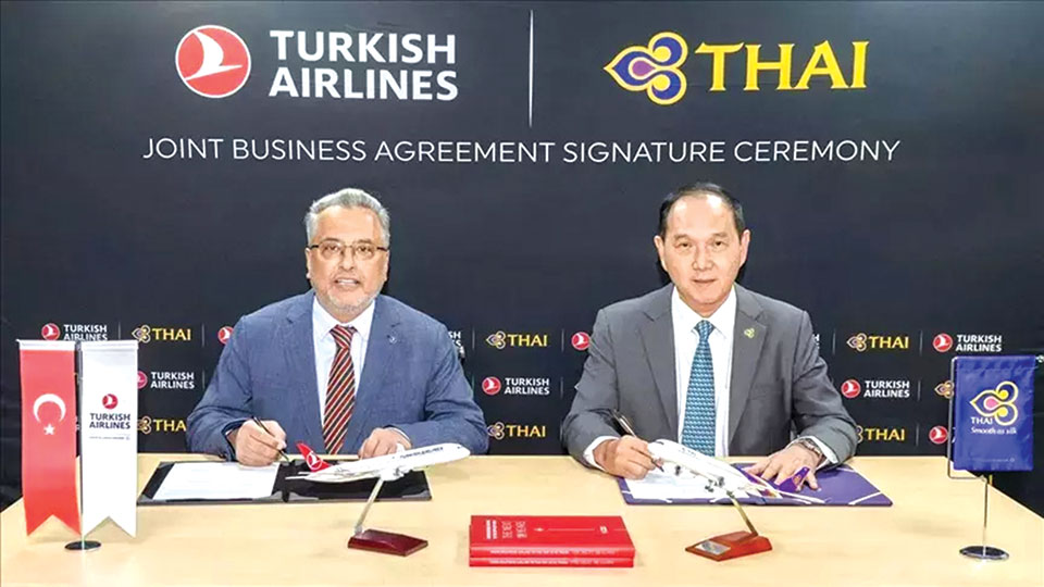 Turkish Airlines, Thai Airways sign joint business agreement