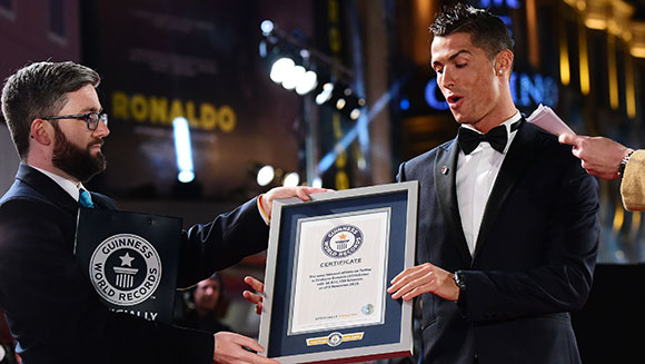 Ronaldo now on Guinness book