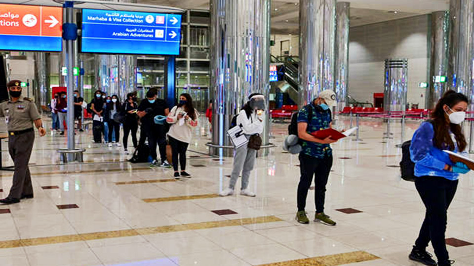 BD passengers undergoing mandatory testing at DXB