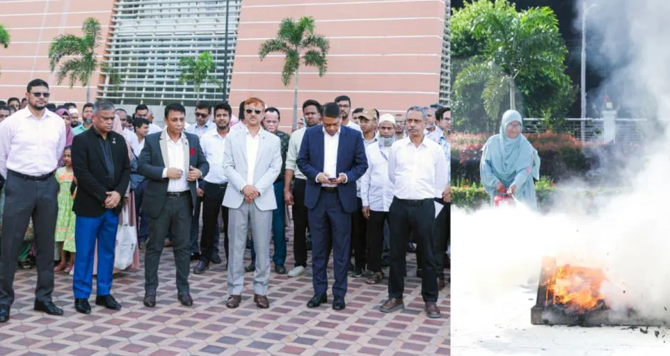 বেবিচক সদরদপ্তর ও শাহজালাল বিমানবন্দরের কার্গো এলাকায় অগ্নিনির্বাপণ মহড়া
