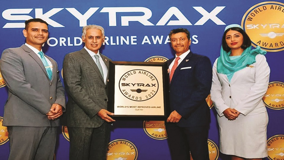 Gulf Air bags "World's Most Improved Airline" award by Skytrax